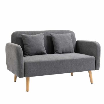 Диван Homcom 130x70x80см, серо-светло-коричневый цвет