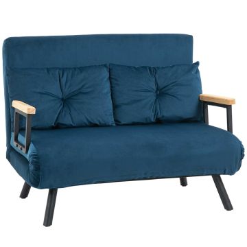 Диван-кровать Homcom 102x73x81см, темно-синий/черный