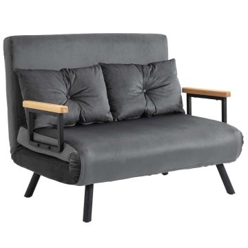 Диван-кровать Homcom 102x73x81см, темно-серый/черный