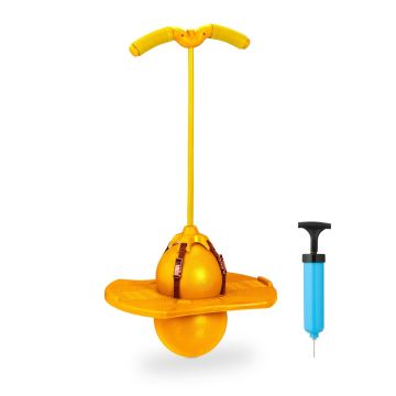 Šokinėjimo kamuolys su rankenomis Relaxdays, nuo 6 metų, iki 100 kg, 74 × 39 × 29 cm