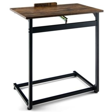 Side table, C-shaped, 5 positions, 57 × 37 × 66.5–84.5 cm