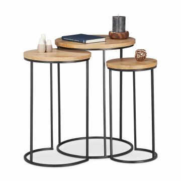 Šoninių staliukų komplektas Relaxdays 10024710.0, 3 vnt