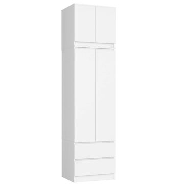Шкаф AKORD S60, 2 ящика с антресолью, белый, 60 × 234 × 51 см