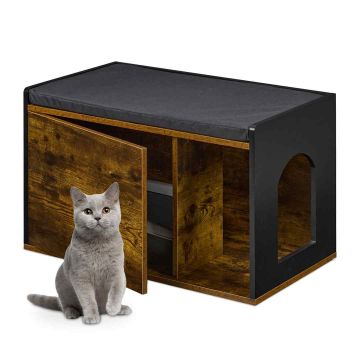 Spintelė kraiko dėžutei Relaxdays, 1 uždaras ir 1 atviras skyrius, 75 × 45,5 × 43 cm