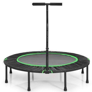 Sports trampoline, foldable, with adjustable handle, Green, Ø 47 × 34/36.5/39/41.5 in