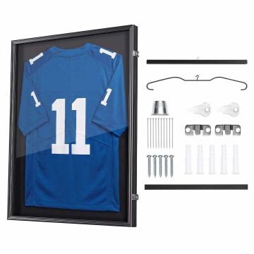 Sports T-shirt display case VEVOR ZSK-354-Y, vertical, lockable, 90 × 70 × 4 cm