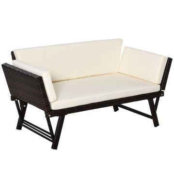 Sodo suolas Outsunny 129x63x67cm., rudos/kreminės spalvos