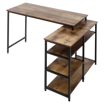 Rašomasis stalas Homcom 135x90x79cm., rudos/juodos spalvos