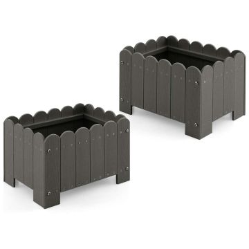 Rectangular outdoor pots, 2 pcs, 45.72 × 31.75 × 30.48 cm