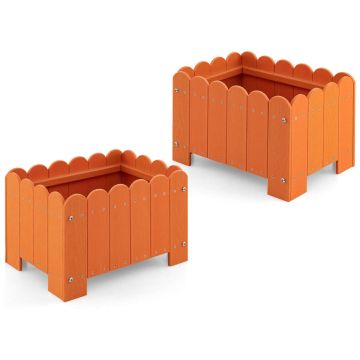 Rectangular outdoor pots, 2 pcs, 45.72 × 31.75 × 30.48 cm