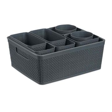 Stalčių organizatorius Relaxdays, 10 pertvarų, 35 × 13 × 28,5 cm