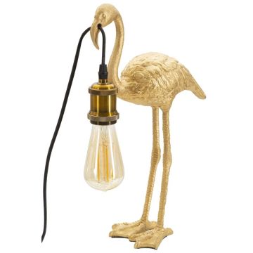 Stalinė lempa Flamingo, 1 šviesos šaltinis, Auksinė, 13 × 39,5 × 11,5 cm