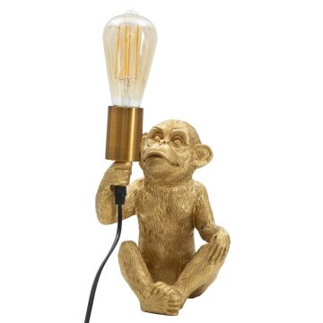 Stalinė lempa Monkey, Auksinė, 17 × 25 × 14,5 cm