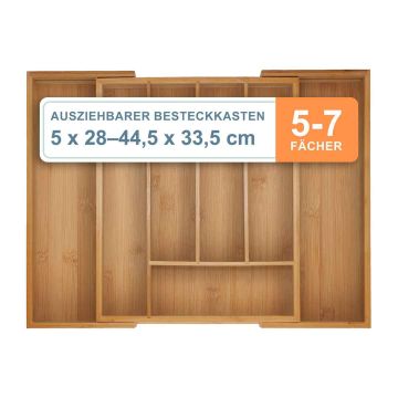 Stalo įrankių įdėklas Relaxdays 10050850_8035, 5–7 skyriai, 2 stalčiai, 44,5 × 5 × 33,5 cm