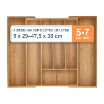 Stalo įrankių įdėklas Relaxdays 10050850_8036, 5–7 skyriai, 2 stalčiai, 47,5 × 5 × 38 cm