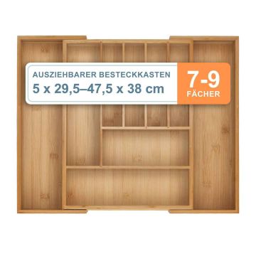 Stalo įrankių įdėklas Relaxdays, 7–9 skyriai, 47,5 × 5 × 38 cm
