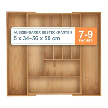 Stalo įrankių įdėklas Relaxdays, 7–9 skyriai, 56 × 6 × 50 cm