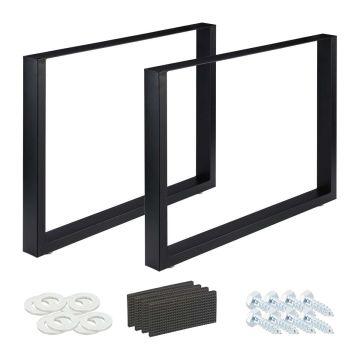 Stalo kojos Relaxdays 10035421_1330, 2 vnt, Juoda, 100 × 72 × 8 cm