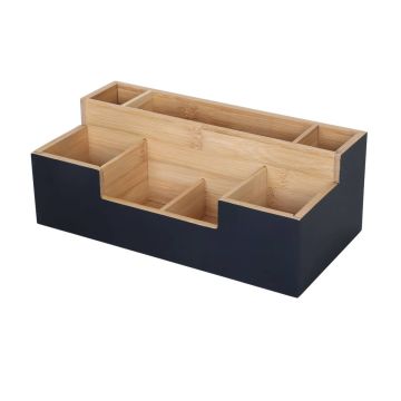 Stalo organizatorius Relaxdays 10051363_46, 7 skyriai, Juoda, 30 × 11 × 15 cm