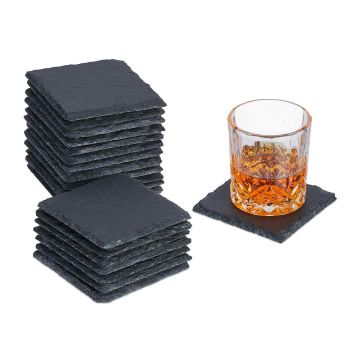 Stalo padėkliukai Relaxdays 10047623.0, 20 vnt, Pilki, 10 × 1 × 10 cm