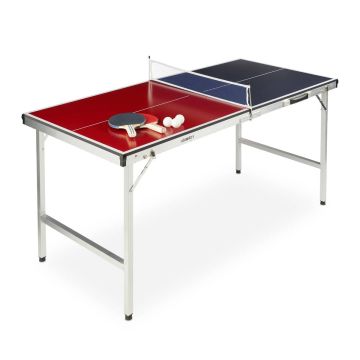 Stalo teniso stalas Relaxdays 10028919.0, su 2 raketėmis ir 3 kamuoliukais, 151 × 67,5 × 67,5 cm