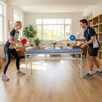 Table tennis table, foldable, with net and 2 rackets, 152.5 × 76 × 71 cm
