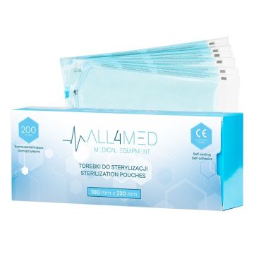 Sterilization bags ALL4MED, 200 pcs, 100 × 230 mm