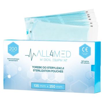Sterilization bags ALL4MED, 200 pcs, 135 × 250 mm