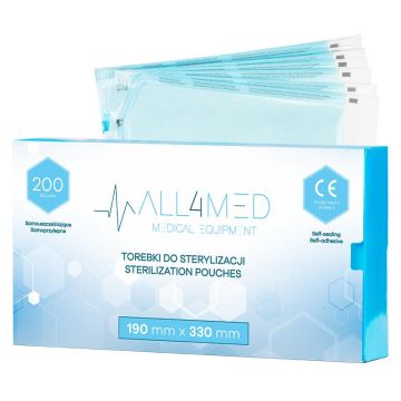 Sterilization bags ALL4MED, 200 pcs, 190 × 330 mm