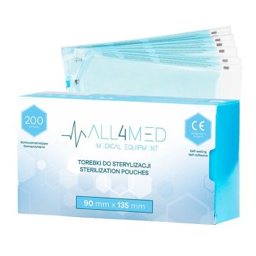 Sterilization bags ALL4MED, 200 pcs, 90 × 135 mm