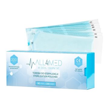 Sterilization bags ALL4MED, 200 pcs, 90 × 230 mm
