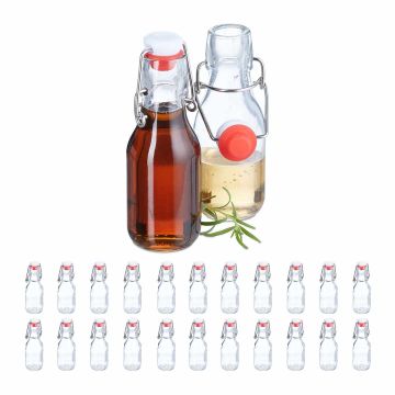 Stikliniai buteliai Relaxdays 10050529.0, 24 vnt., po 100 ml, Ø 5 × 14 cm