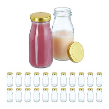 Stikliniai buteliai Relaxdays 10050535.0, 24 vnt., po 150 ml, Ø 5,5 × 12,5 cm