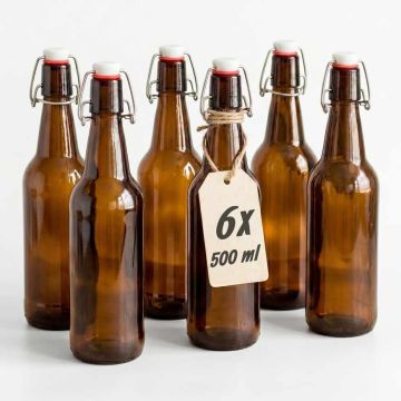 Stikliniai buteliai Relaxdays, 6 vnt, Ø 7 × 27 cm