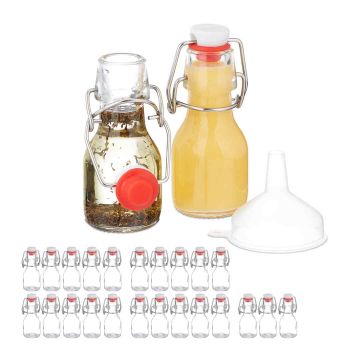 Stikliniai buteliukai Relaxdays 10048672_1395, 25 vnt., po 50 ml, 5 × 11,5 × 4,5 cm