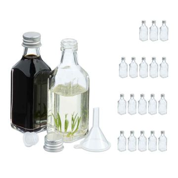 Stikliniai buteliukai Relaxdays, 20 vnt., po 50 ml, 10 × 3,5 × 3,5 cm