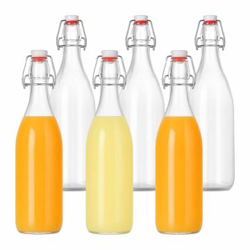 Stikliniai likerio buteliai Relaxdays, 6 vnt., 1 l, Ø 8,5 × 31 cm