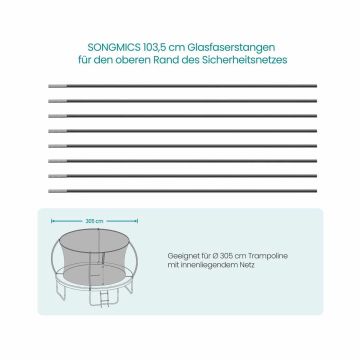 Stiklo pluošto strypų rinkinys Songmics STF102Q01, 8 vnt