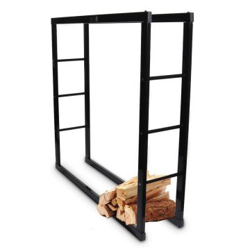 Bituxx firewood rack, black, 100 × 25 × 100 cm
