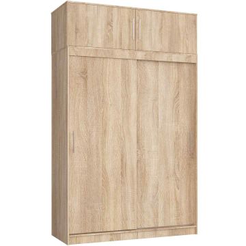 Шкаф-купе CLP MONO, 4 двери, 8 полок, антресоль, дубовый, 150 × 245 × 60 см