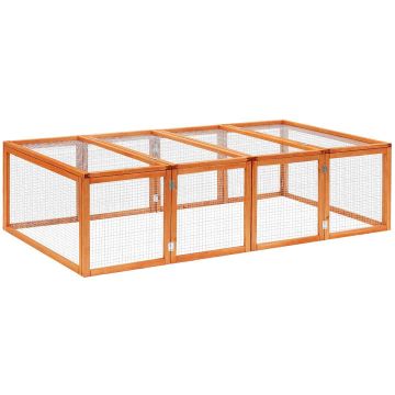 Mažų gyvūnų aptvaras PawHut 181x100x48cm., rudos spalvos