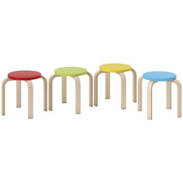 Folding stools, 4 pcs, Multicolored, 36 × 30 × 36 cm