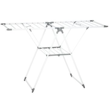 Foldable clothes dryer with adjustable wings, 156.5 cm, white