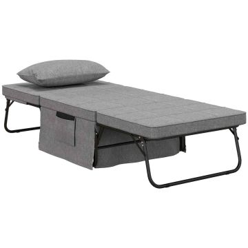 Sulankstoma lova Homcom 188x75x38cm., pilkos/juodos spalvos