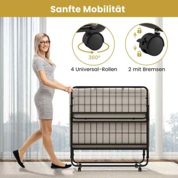 Folding bed, with mattress, 190 × 40 × 90 cm