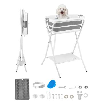 Foldable dog bath VEVOR YB-004, 28 l, Gray/white, 51 × 67 × 12 cm