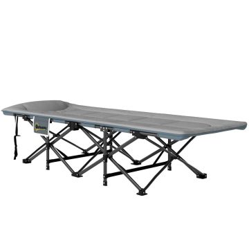 Folding camping bed, with mattress and pillow, 187 × 67 × 37 cm
