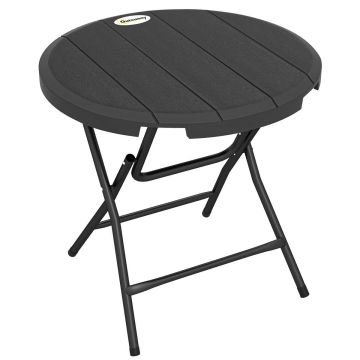 Sulankstomas lauko stalas Outsunny 80x80x73cm., juodos spalvos