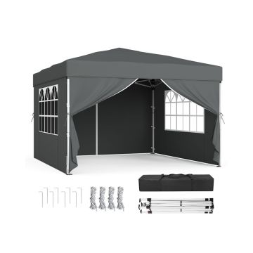 SONGMICS folding gazebo, 4 side walls, 300 × 300 × 260 cm