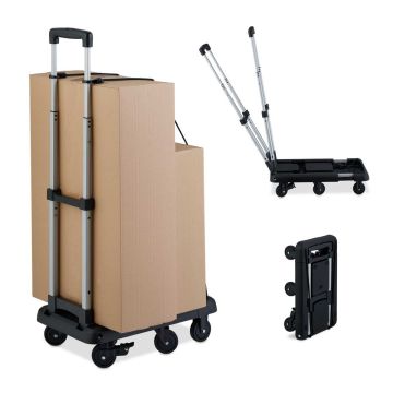 Sulankstomas platforminis vežimėlis Relaxdays 10049983_46, keliamoji galia iki 100 kg, 60 × 102 × 32 cm